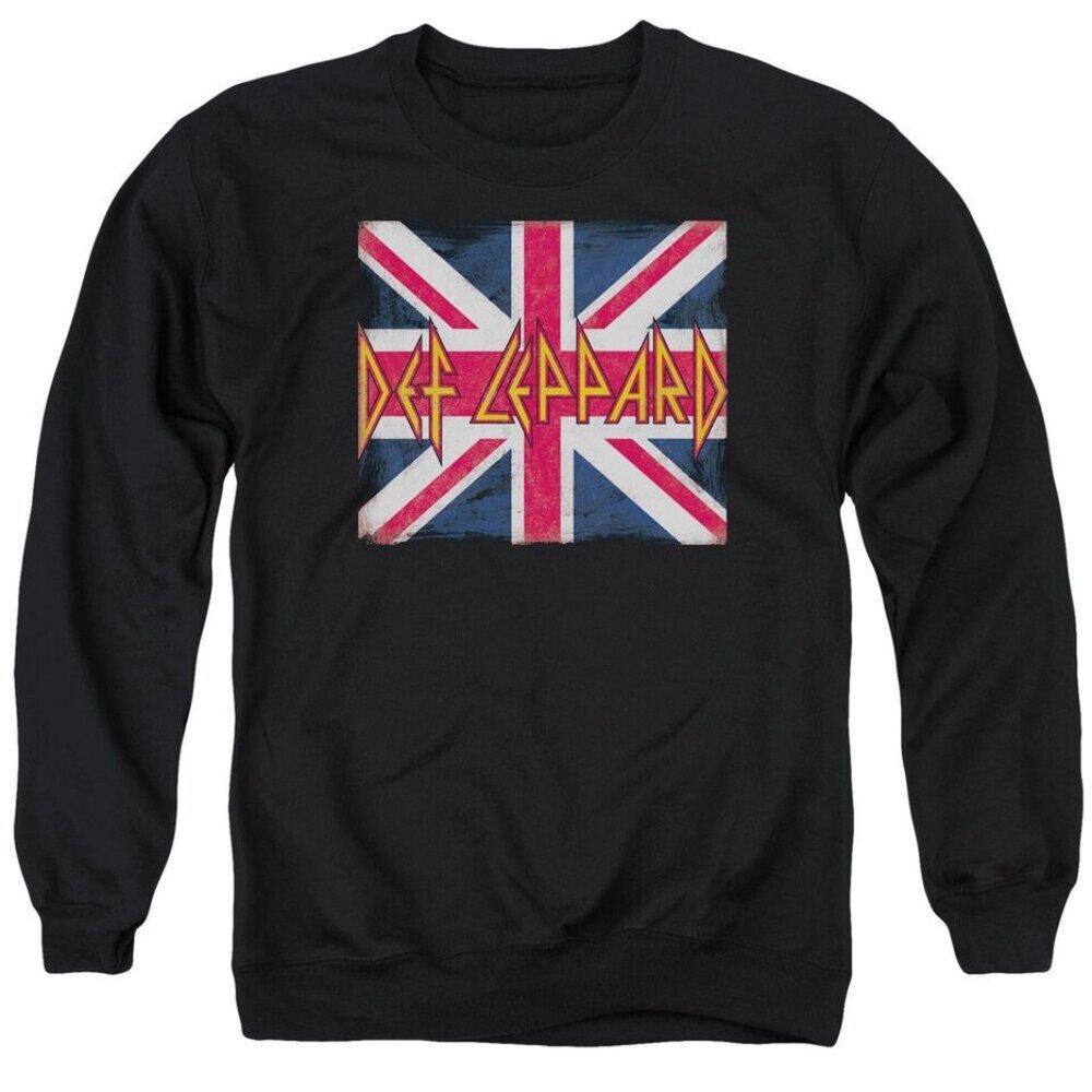 Def Leppard Union Jack Logo Rock Band Music Sweatshirt 05
